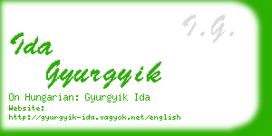 ida gyurgyik business card